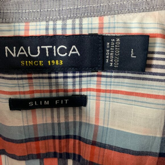 Nautica Men’s Long Sleeve Red & Blue Checked Shirt – Size Large - Picture 2 of 14